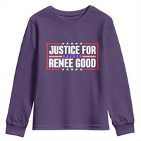 Justice for Renee Good Patriotic Youth Sweatshirt Minneapolis Jan 8 2026 Memorial Red White and Blue - Wonder Print Shop