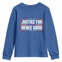Justice for Renee Good Patriotic Youth Sweatshirt Minneapolis Jan 8 2026 Memorial Red White and Blue - Wonder Print Shop
