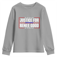 Justice for Renee Good Patriotic Youth Sweatshirt Minneapolis Jan 8 2026 Memorial Red White and Blue - Wonder Print Shop
