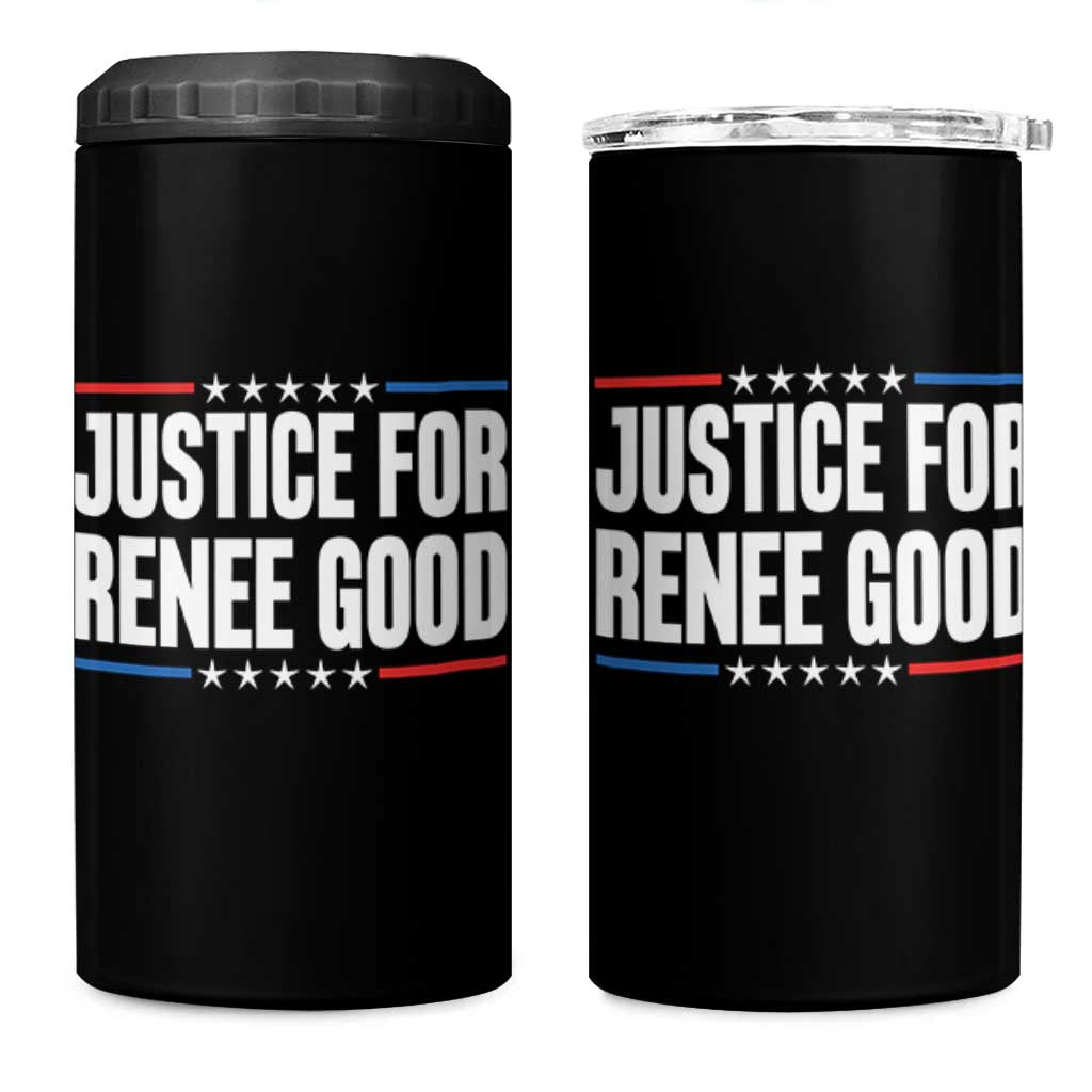 Justice for Renee Good Patriotic 4 in 1 Can Cooler Tumbler Minneapolis Jan 8 2026 Memorial Tribute - Wonder Print Shop