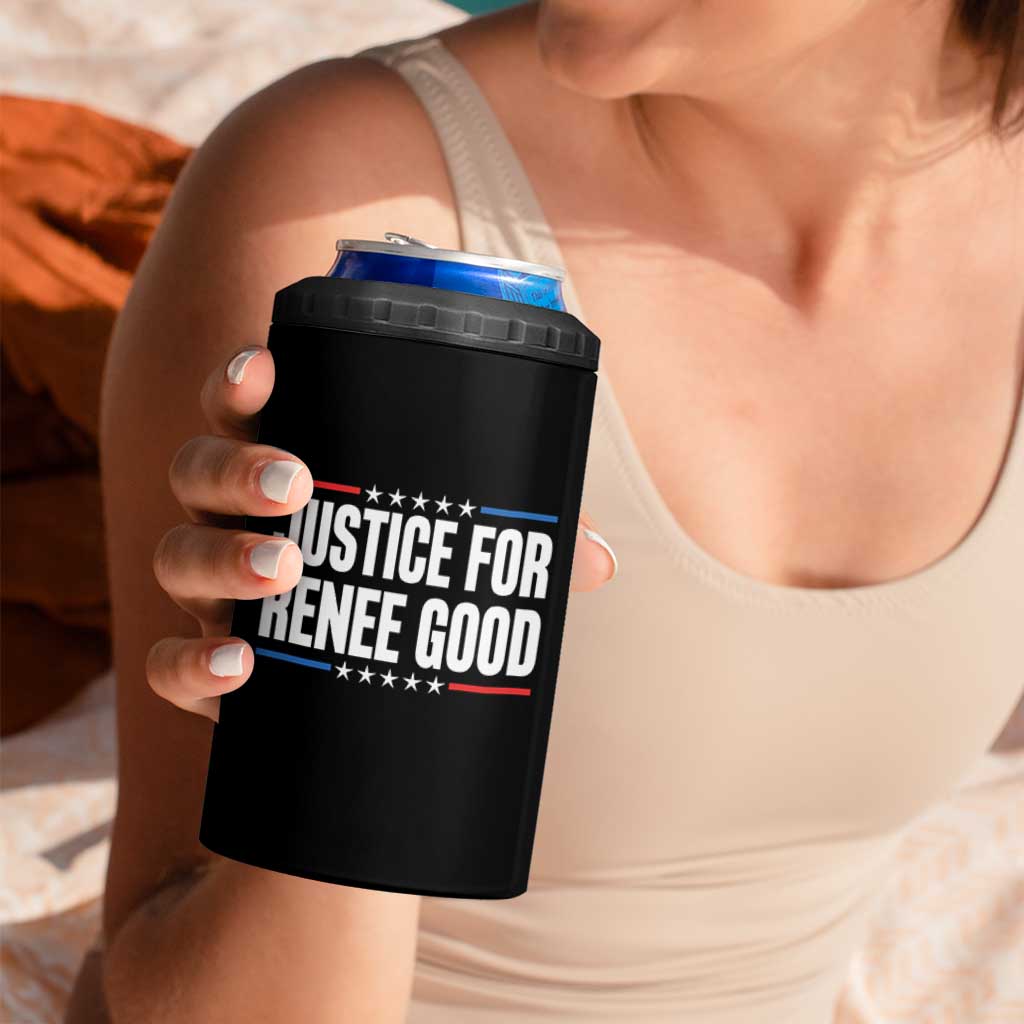 Justice for Renee Good Patriotic 4 in 1 Can Cooler Tumbler Minneapolis Jan 8 2026 Memorial Tribute - Wonder Print Shop