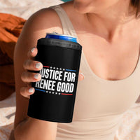 Justice for Renee Good Patriotic 4 in 1 Can Cooler Tumbler Minneapolis Jan 8 2026 Memorial Tribute - Wonder Print Shop