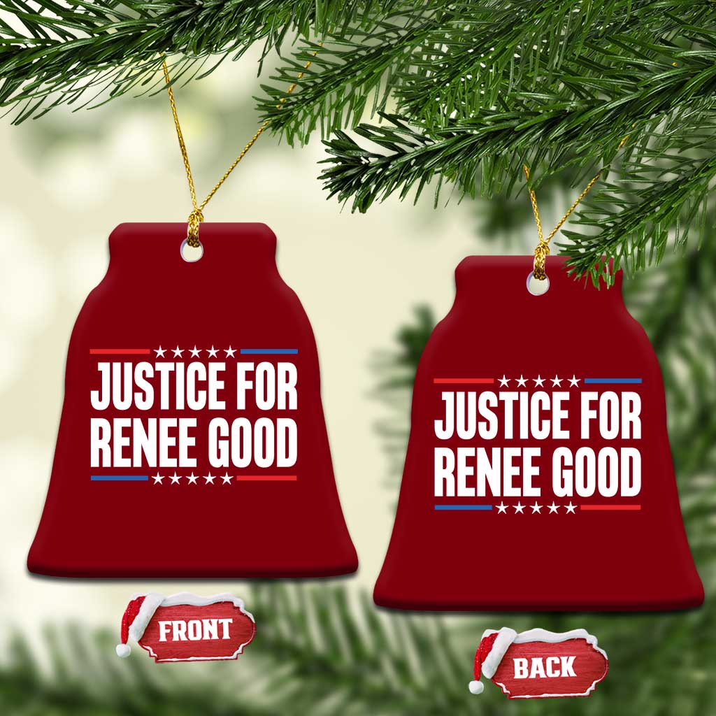 Justice for Renee Good Patriotic Ceramic Ornament Minneapolis Jan 8 2026 Memorial Tribute - Wonder Print Shop