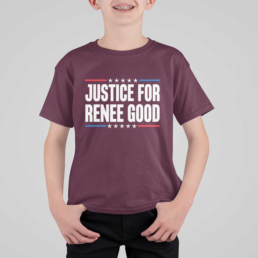 Justice for Renee Good Patriotic T Shirt For Kid Minneapolis Jan 8 2026 Memorial Tribute - Wonder Print Shop