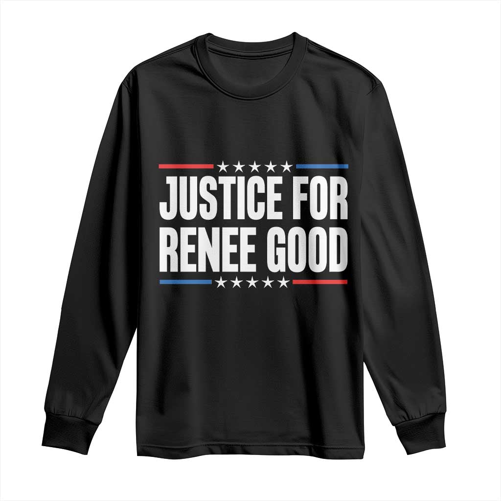 Justice for Renee Good Patriotic Long Sleeve Shirt Minneapolis Jan 8 2026 Memorial Tribute - Wonder Print Shop