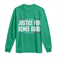Justice for Renee Good Patriotic Long Sleeve Shirt Minneapolis Jan 8 2026 Memorial Tribute - Wonder Print Shop