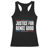 Justice for Renee Good Patriotic Racerback Tank Top Minneapolis Jan 8 2026 Memorial Tribute - Wonder Print Shop
