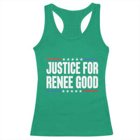 Justice for Renee Good Patriotic Racerback Tank Top Minneapolis Jan 8 2026 Memorial Tribute - Wonder Print Shop