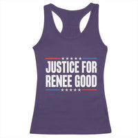 Justice for Renee Good Patriotic Racerback Tank Top Minneapolis Jan 8 2026 Memorial Tribute - Wonder Print Shop