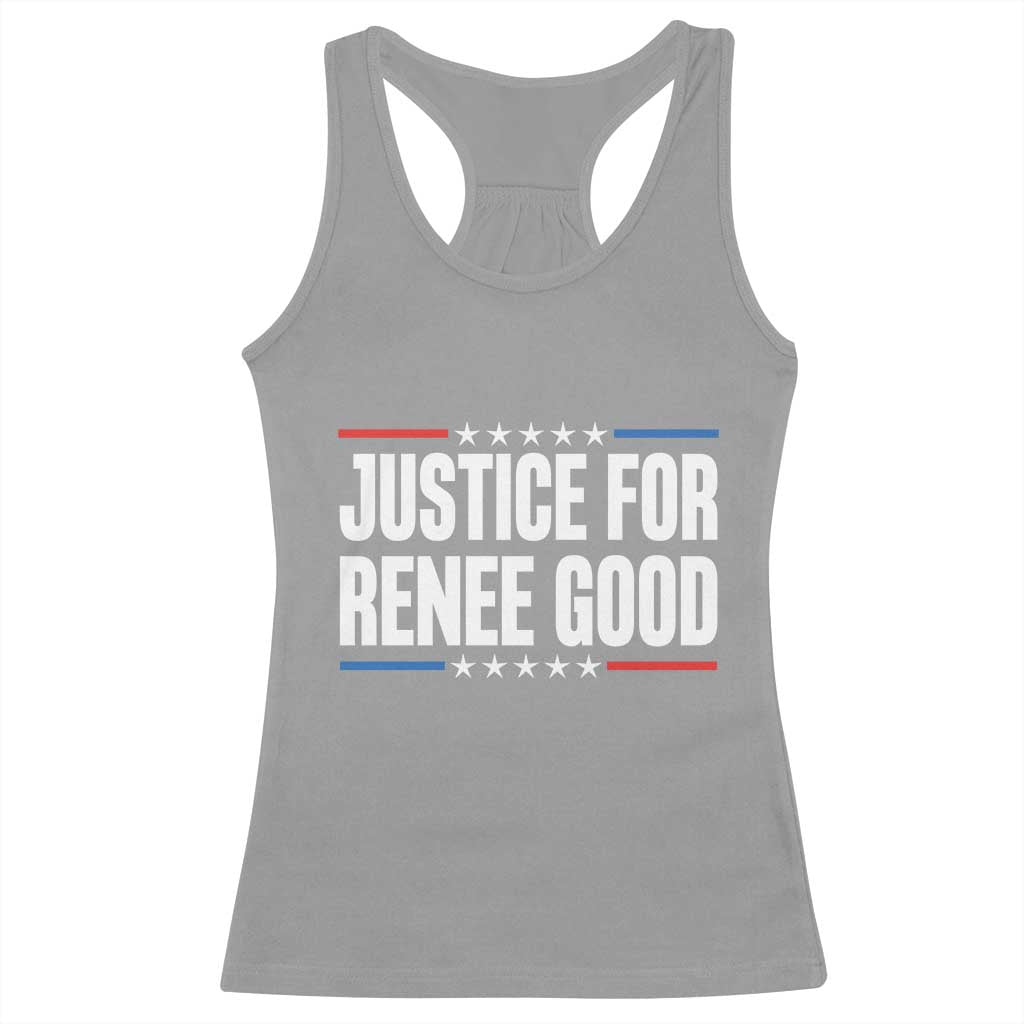 Justice for Renee Good Patriotic Racerback Tank Top Minneapolis Jan 8 2026 Memorial Tribute - Wonder Print Shop
