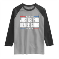 Justice for Renee Good Patriotic Raglan Shirt Minneapolis Jan 8 2026 Memorial Tribute - Wonder Print Shop