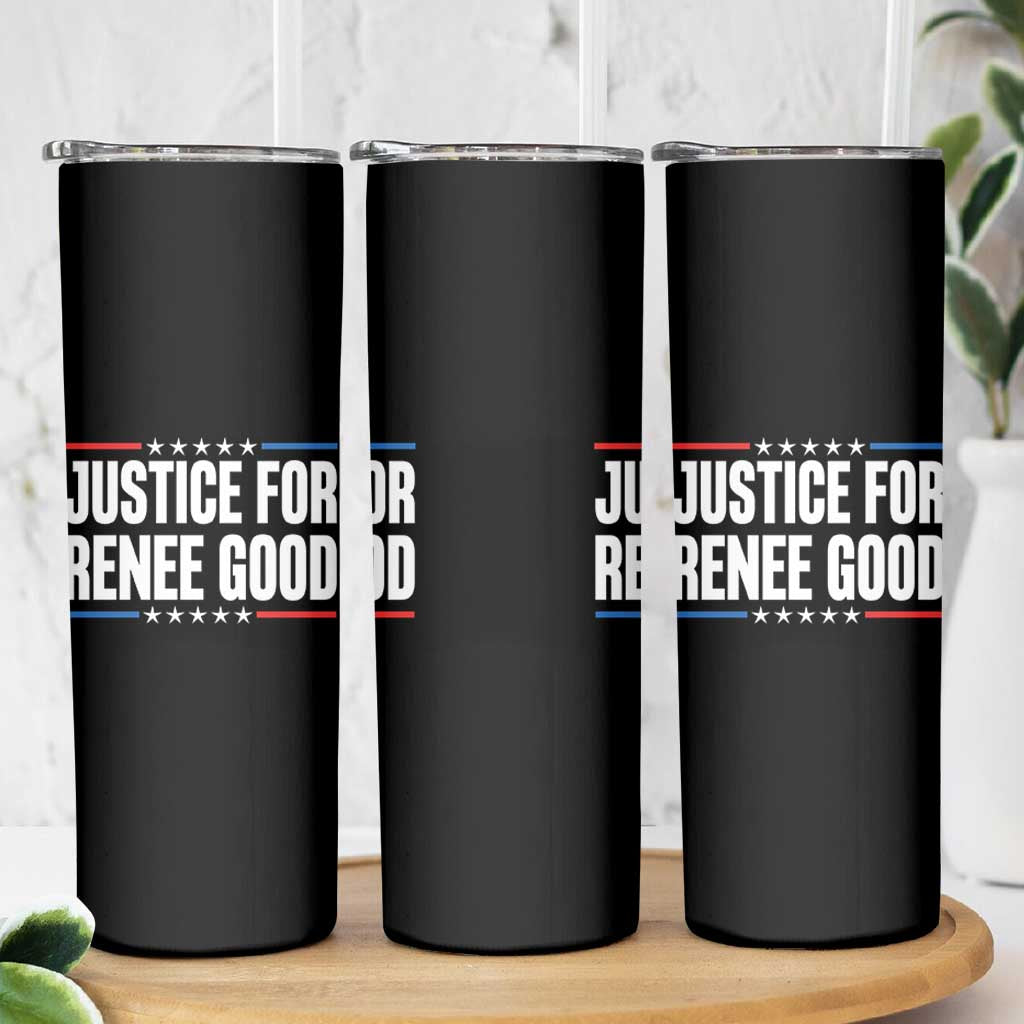 Justice for Renee Good Patriotic Skinny Tumbler Minneapolis Jan 8 2026 Memorial Tribute - Wonder Print Shop