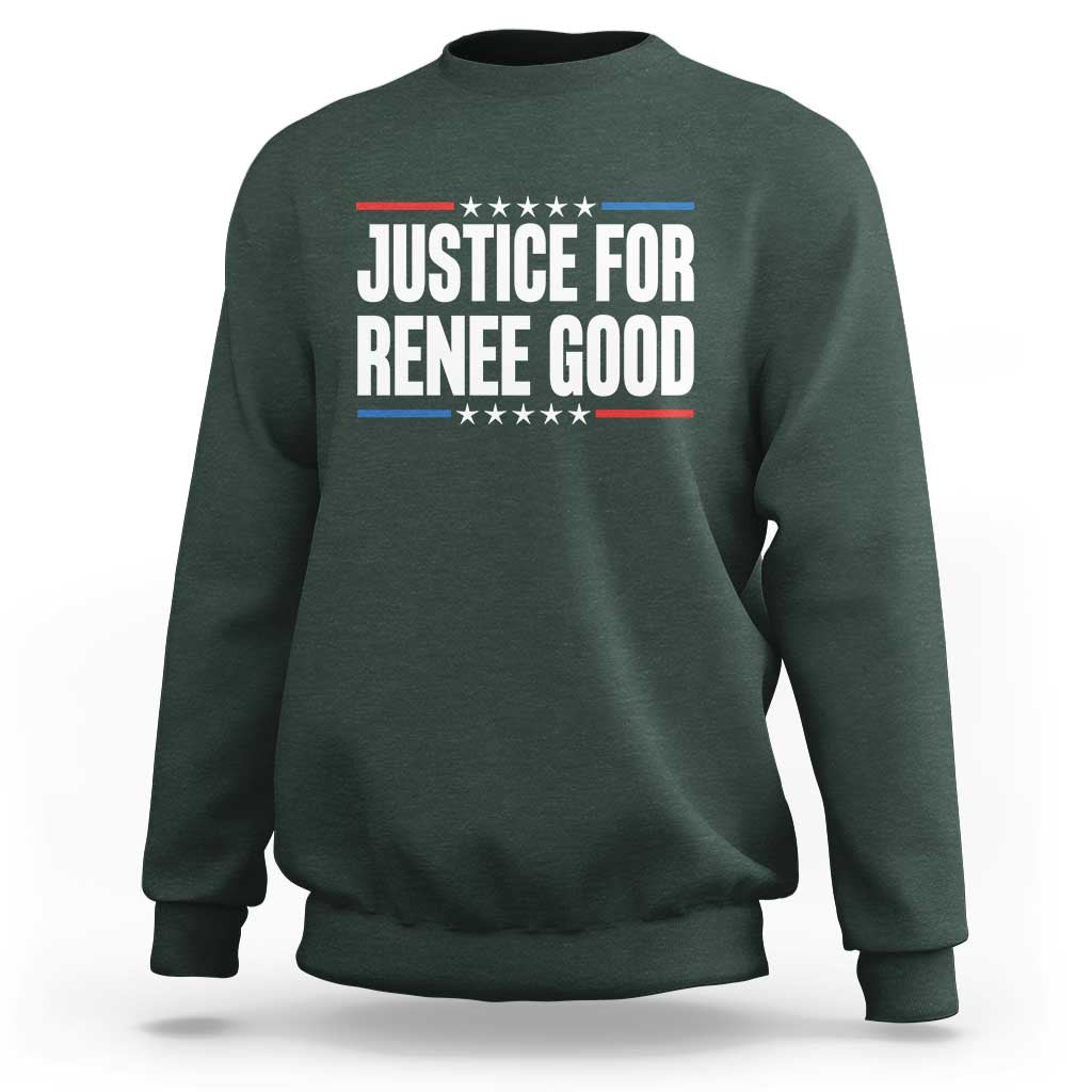 Justice for Renee Good Patriotic Sweatshirt Minneapolis Jan 8 2026 Memorial Tribute - Wonder Print Shop