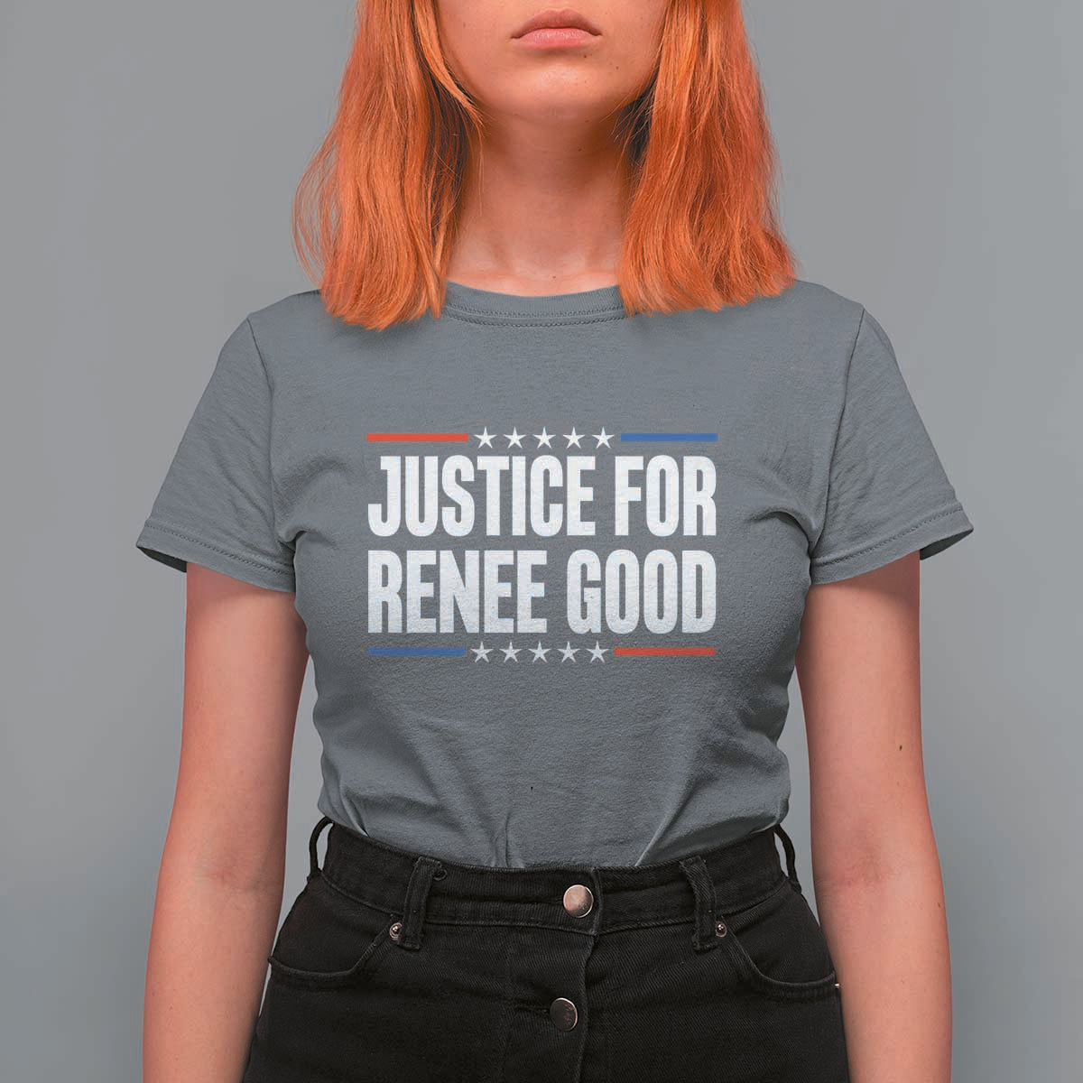 Justice for Renee Good Patriotic T Shirt For Women Minneapolis Jan 8 2026 Memorial Tribute - Wonder Print Shop