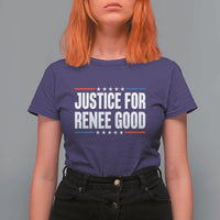 Justice for Renee Good Patriotic T Shirt For Women Minneapolis Jan 8 2026 Memorial Tribute - Wonder Print Shop