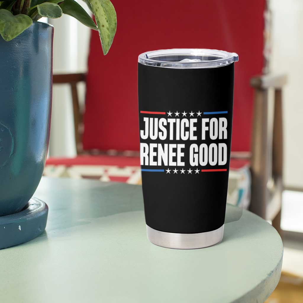 Justice for Renee Good Patriotic Tumbler Cup Minneapolis Jan 8 2026 Memorial Tribute - Wonder Print Shop