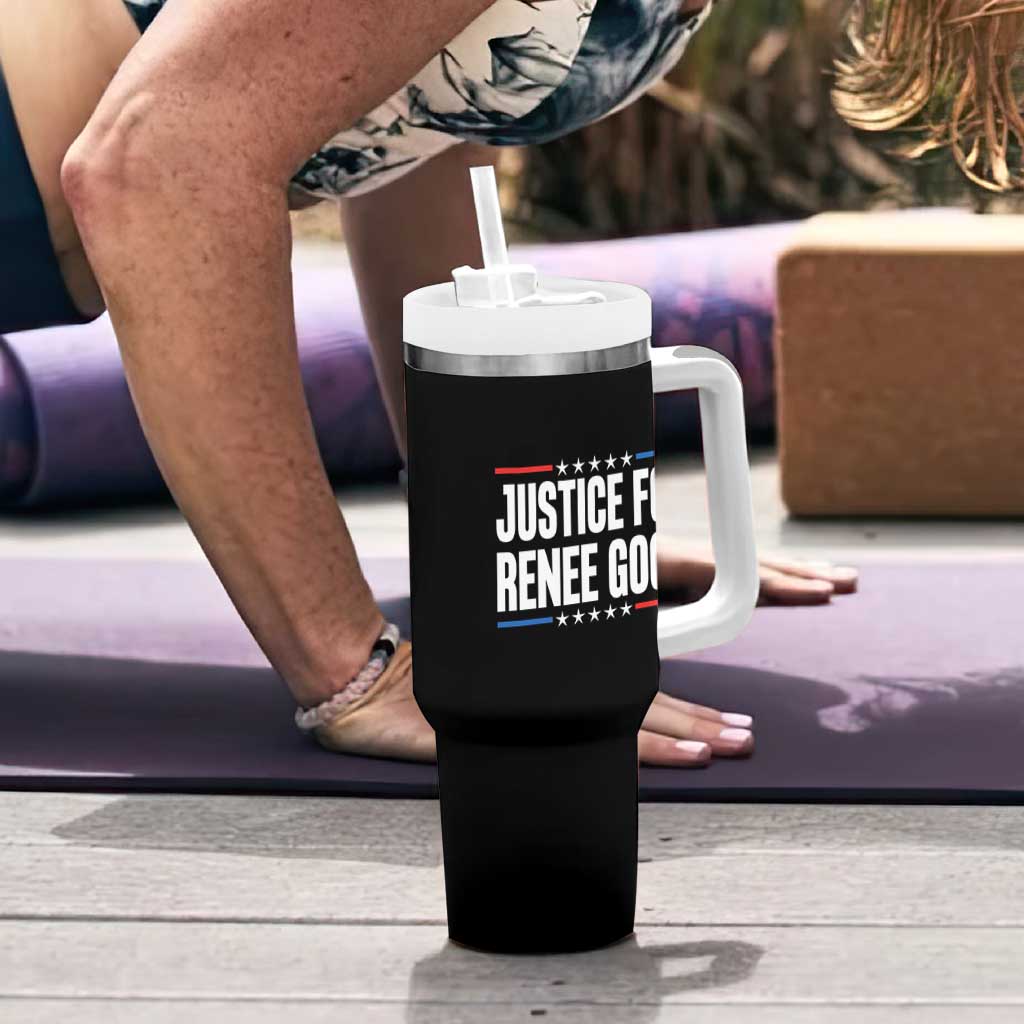 Justice for Renee Good Patriotic Tumbler With Handle Minneapolis Jan 8 2026 Memorial Tribute - Wonder Print Shop
