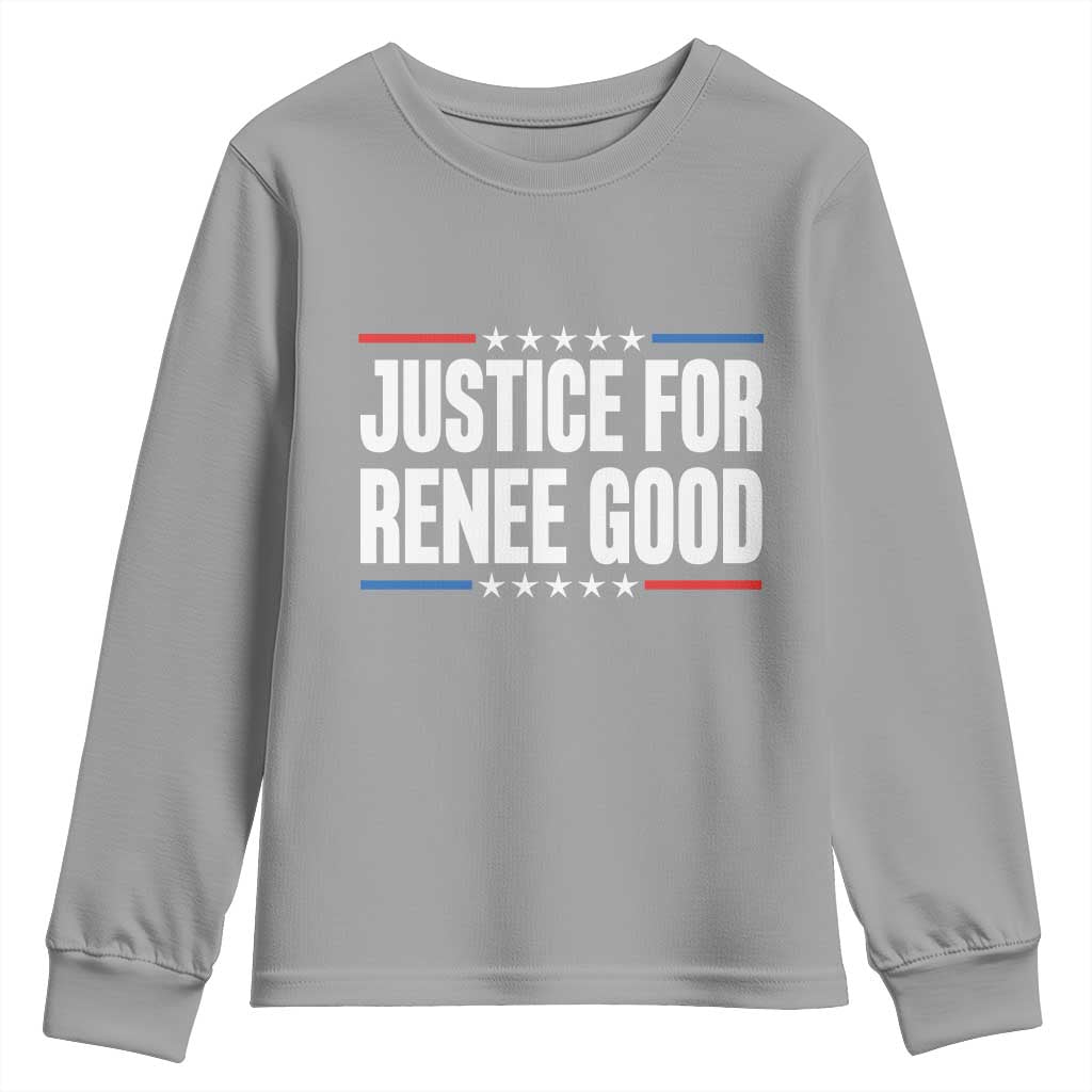 Justice for Renee Good Patriotic Youth Sweatshirt Minneapolis Jan 8 2026 Memorial Tribute - Wonder Print Shop