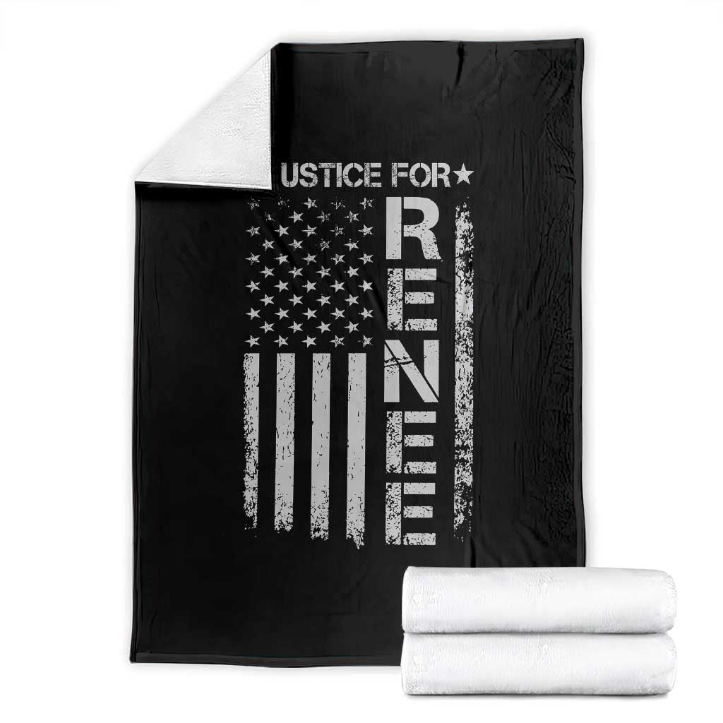 Justice for Renee American Flag Throw Blanket Minneapolis Jan 8 2026 Memorial Tribute - Wonder Print Shop