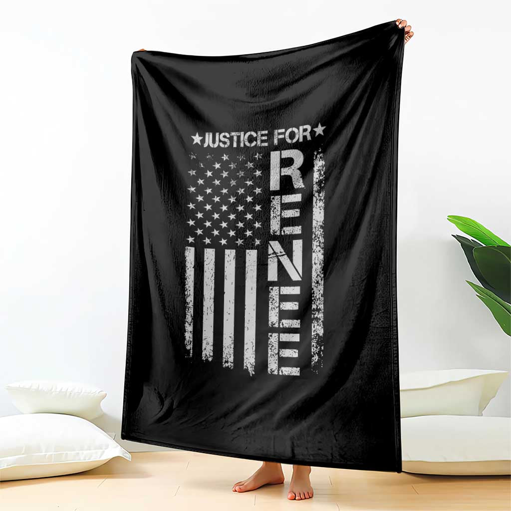 Justice for Renee American Flag Throw Blanket Minneapolis Jan 8 2026 Memorial Tribute - Wonder Print Shop