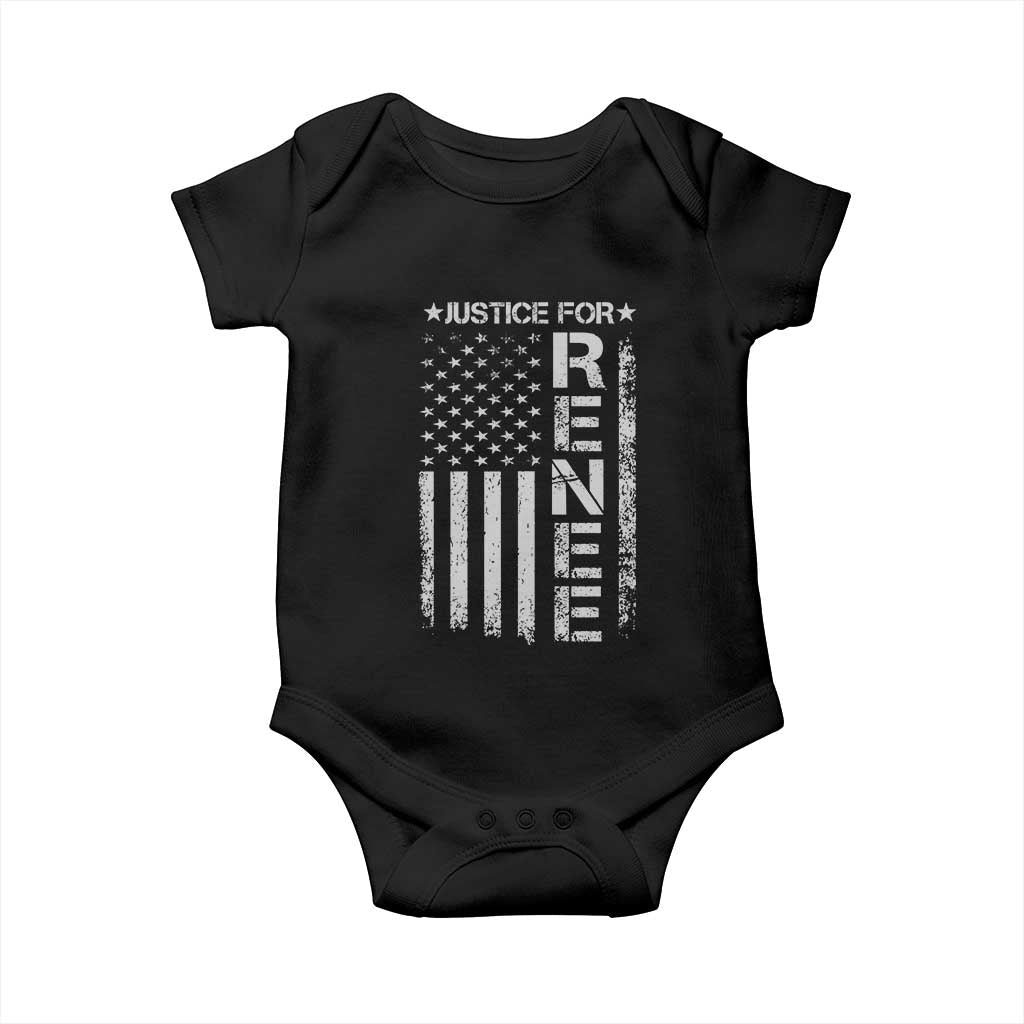 Justice for Renee American Flag Baby Onesie Minneapolis Jan 8 2026 Memorial Tribute - Wonder Print Shop