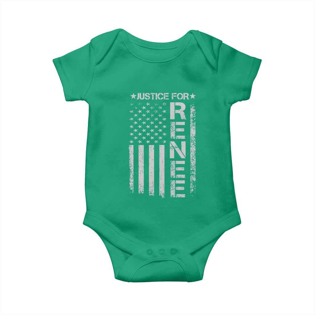 Justice for Renee American Flag Baby Onesie Minneapolis Jan 8 2026 Memorial Tribute - Wonder Print Shop