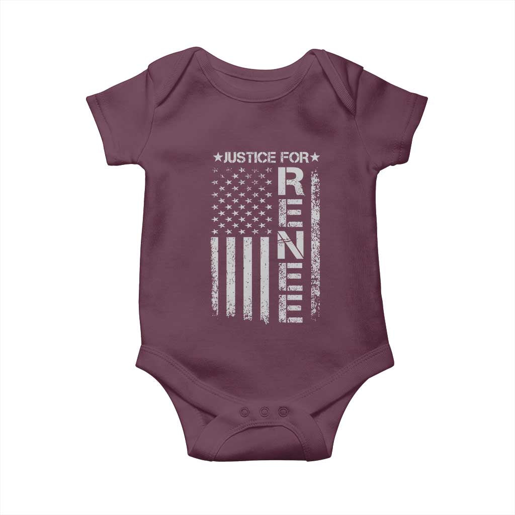 Justice for Renee American Flag Baby Onesie Minneapolis Jan 8 2026 Memorial Tribute - Wonder Print Shop