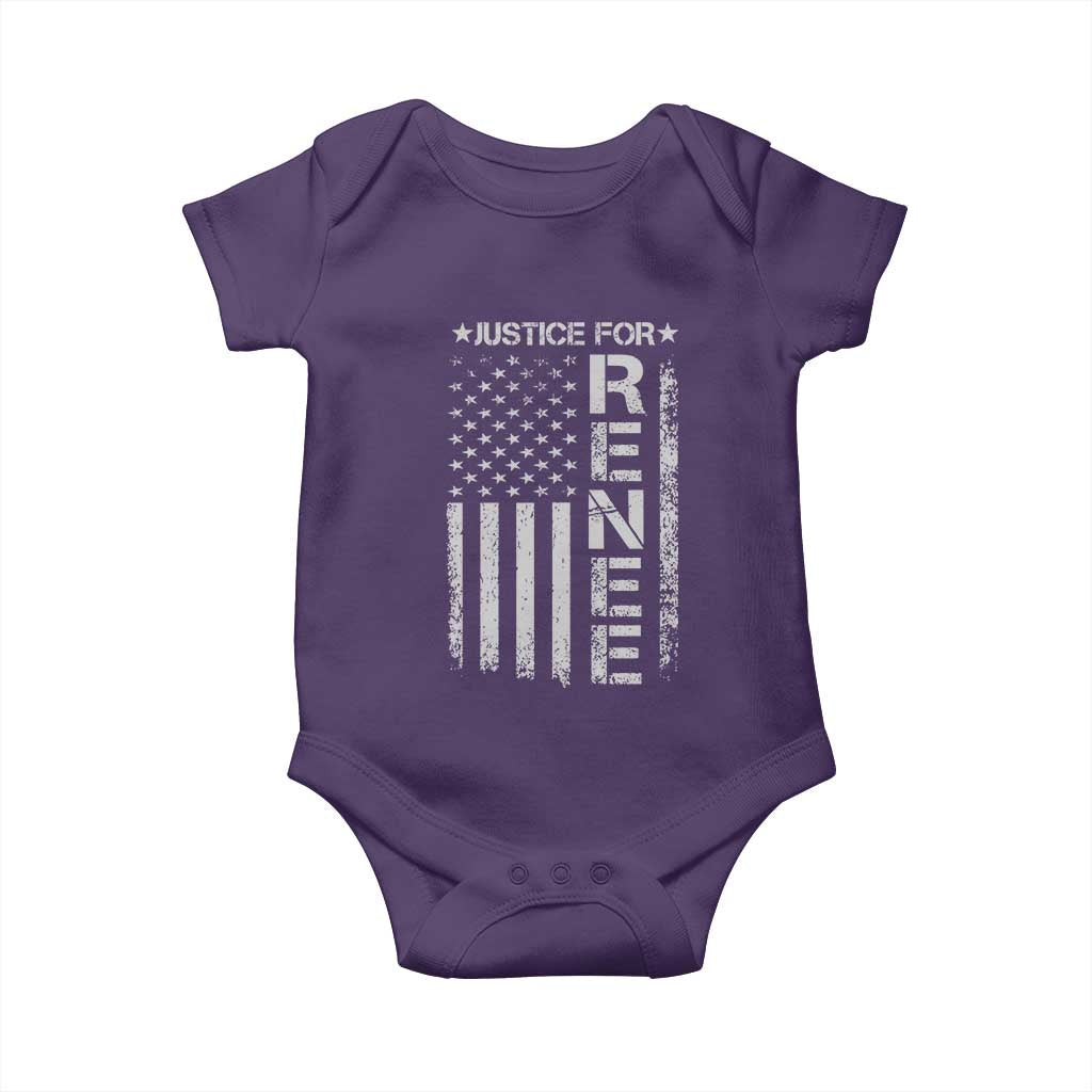 Justice for Renee American Flag Baby Onesie Minneapolis Jan 8 2026 Memorial Tribute - Wonder Print Shop