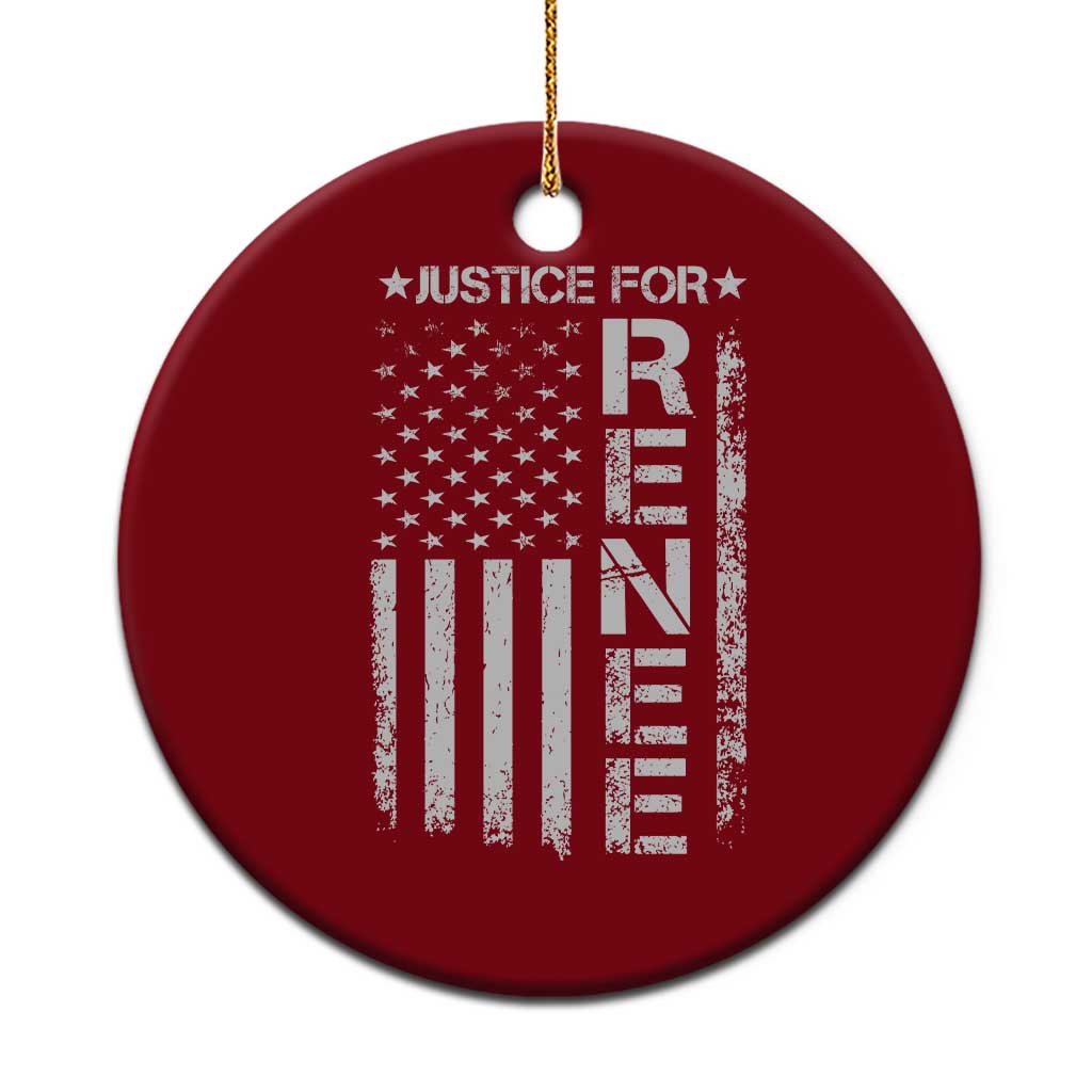 Justice for Renee American Flag Ceramic Ornament Minneapolis Jan 8 2026 Memorial Tribute - Wonder Print Shop