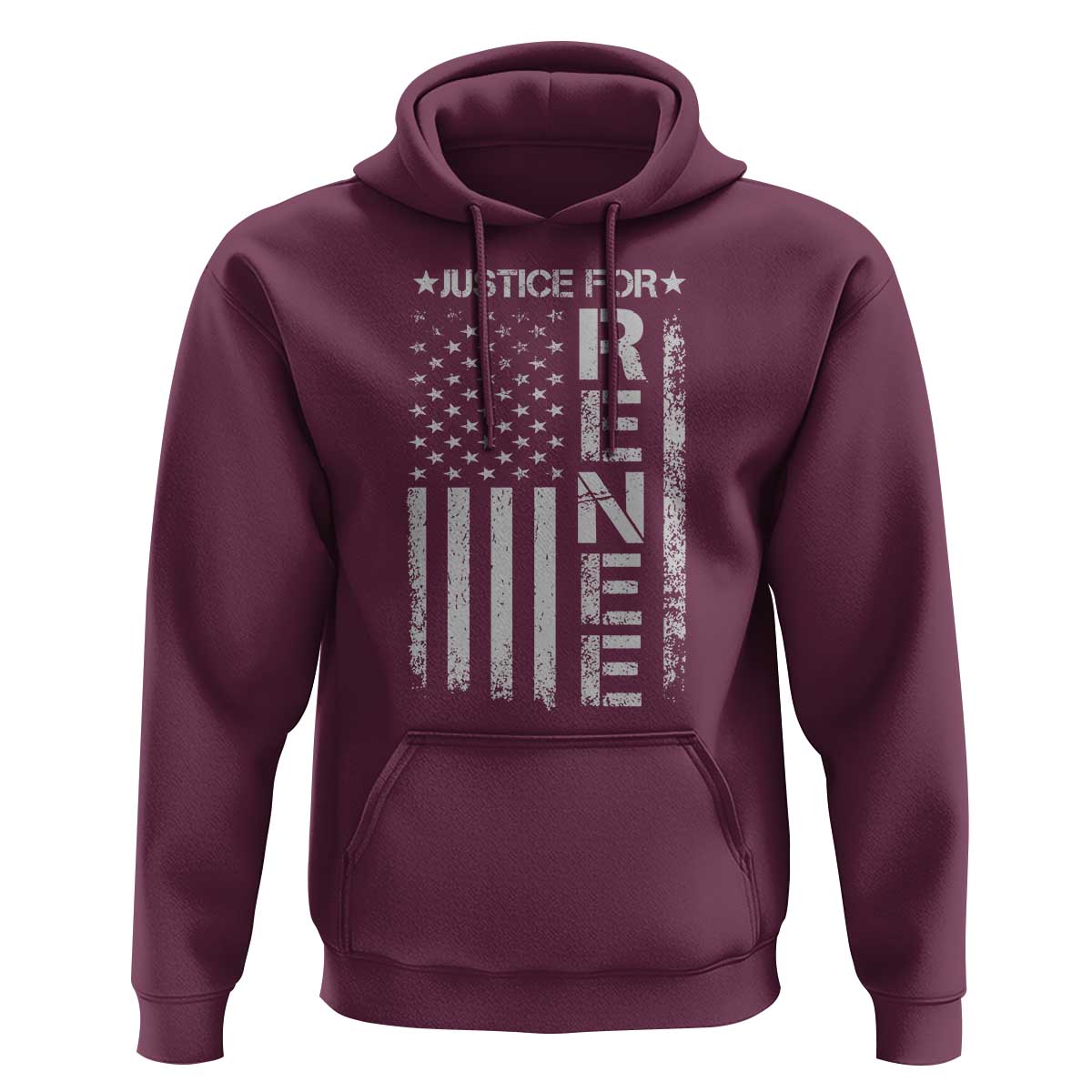 Justice for Renee American Flag Hoodie Minneapolis Jan 8 2026 Memorial Tribute - Wonder Print Shop
