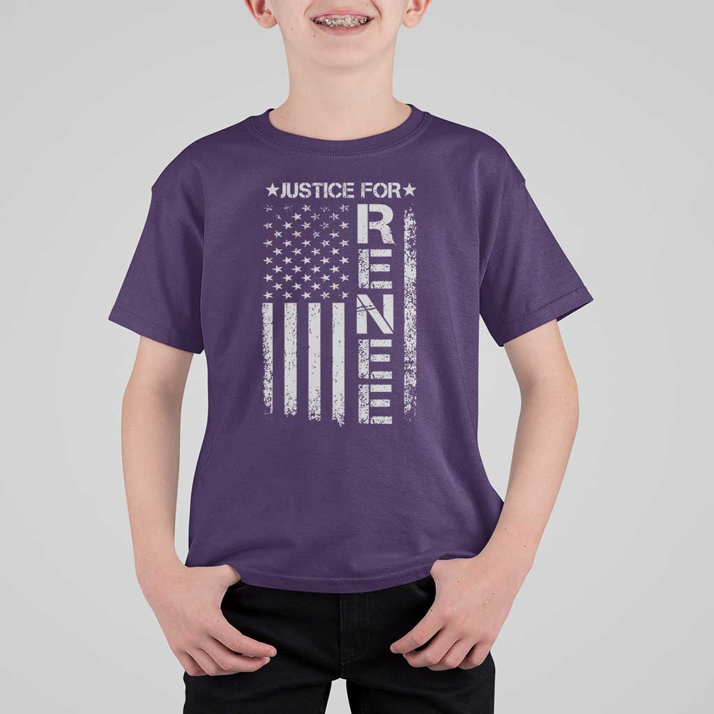 Justice for Renee American Flag T Shirt For Kid Minneapolis Jan 8 2026 Memorial Tribute - Wonder Print Shop