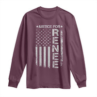 Justice for Renee American Flag Long Sleeve Shirt Minneapolis Jan 8 2026 Memorial Tribute - Wonder Print Shop