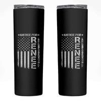 Justice for Renee American Flag Skinny Tumbler Minneapolis Jan 8 2026 Memorial Tribute - Wonder Print Shop