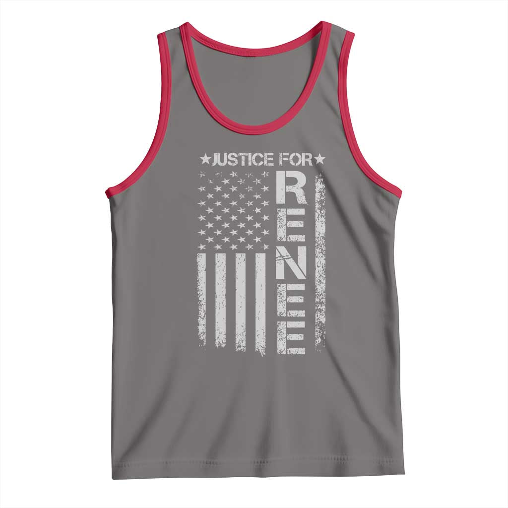 Justice for Renee American Flag Tank Top Minneapolis Jan 8 2026 Memorial Tribute - Wonder Print Shop