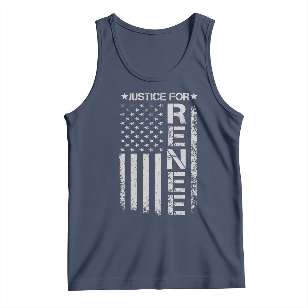 Justice for Renee American Flag Tank Top Minneapolis Jan 8 2026 Memorial Tribute - Wonder Print Shop