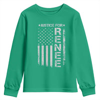 Justice for Renee American Flag Youth Sweatshirt Minneapolis Jan 8 2026 Memorial Tribute - Wonder Print Shop