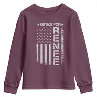 Justice for Renee American Flag Youth Sweatshirt Minneapolis Jan 8 2026 Memorial Tribute - Wonder Print Shop