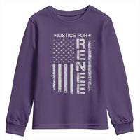 Justice for Renee American Flag Youth Sweatshirt Minneapolis Jan 8 2026 Memorial Tribute - Wonder Print Shop