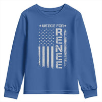 Justice for Renee American Flag Youth Sweatshirt Minneapolis Jan 8 2026 Memorial Tribute - Wonder Print Shop