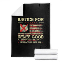 Justice for Renee Good Throw Blanket Minneapolis Jan 8 2026 American Flag Stop Ice - Wonder Print Shop