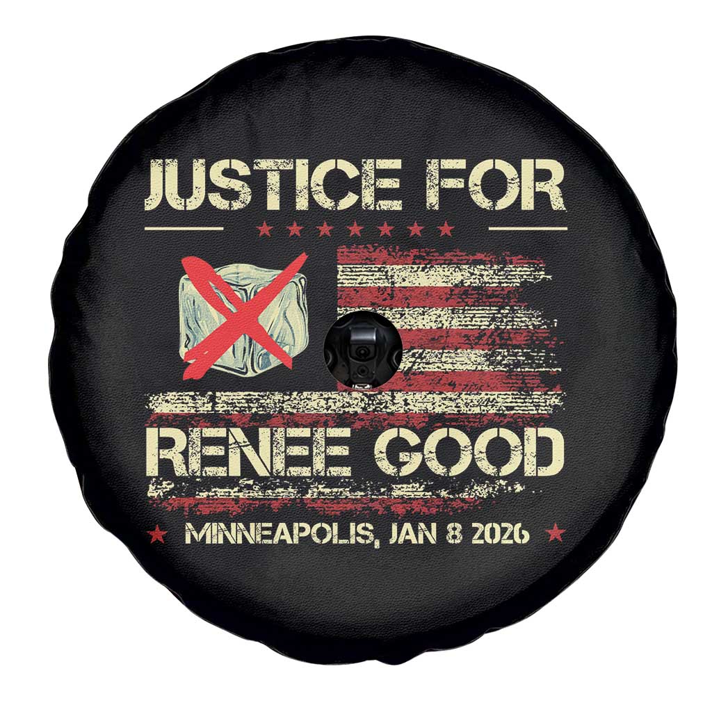 Justice for Renee Good Spare Tire Cover Minneapolis Jan 8 2026 American Flag Stop Ice - Wonder Print Shop