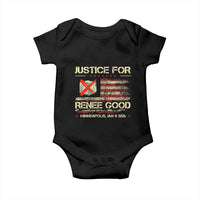 Justice for Renee Good Baby Onesie Minneapolis Jan 8 2026 American Flag Stop Ice - Wonder Print Shop