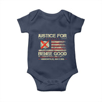 Justice for Renee Good Baby Onesie Minneapolis Jan 8 2026 American Flag Stop Ice - Wonder Print Shop