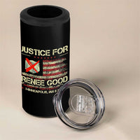 Justice for Renee Good 4 in 1 Can Cooler Tumbler Minneapolis Jan 8 2026 American Flag Stop Ice - Wonder Print Shop