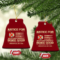Justice for Renee Good Ceramic Ornament Minneapolis Jan 8 2026 American Flag Stop Ice - Wonder Print Shop
