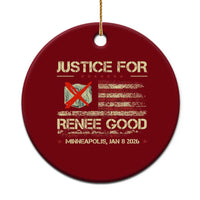 Justice for Renee Good Ceramic Ornament Minneapolis Jan 8 2026 American Flag Stop Ice - Wonder Print Shop
