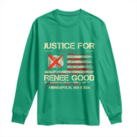 Justice for Renee Good Long Sleeve Shirt Minneapolis Jan 8 2026 American Flag Stop Ice - Wonder Print Shop