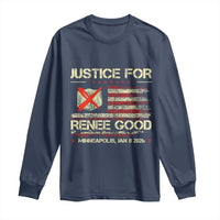 Justice for Renee Good Long Sleeve Shirt Minneapolis Jan 8 2026 American Flag Stop Ice - Wonder Print Shop