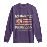 Justice for Renee Good Long Sleeve Shirt Minneapolis Jan 8 2026 American Flag Stop Ice - Wonder Print Shop