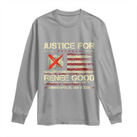 Justice for Renee Good Long Sleeve Shirt Minneapolis Jan 8 2026 American Flag Stop Ice - Wonder Print Shop